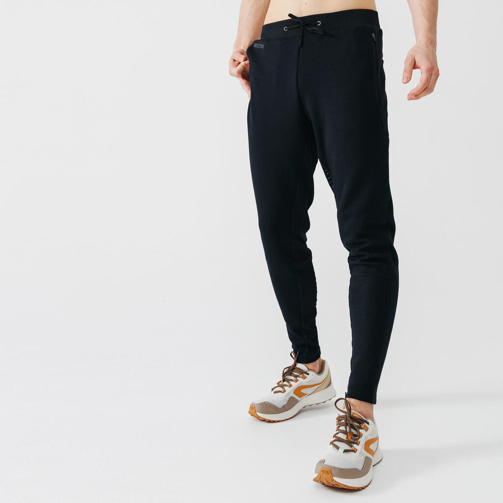 PANTALON DE RUNNING HOMME KALENJI WARM + BEIGE SABLE