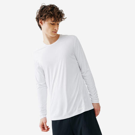 Чоловіча футболка Sun Protect для бігу, з довгими рукавами - Біла