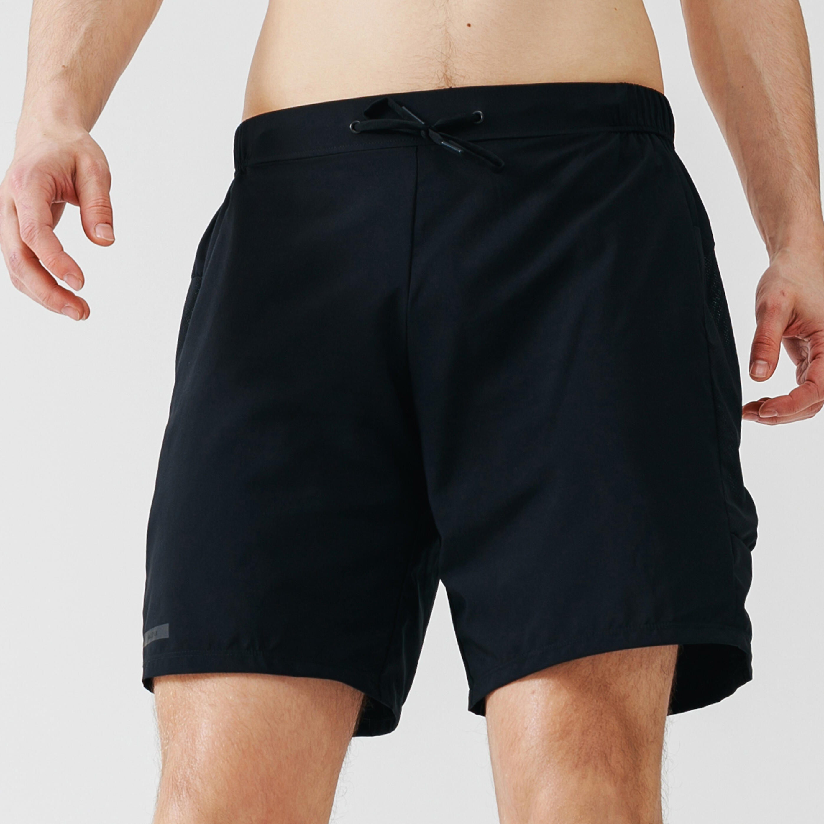 Men's Running Breathable Tight Shorts Dry - black KALENJI