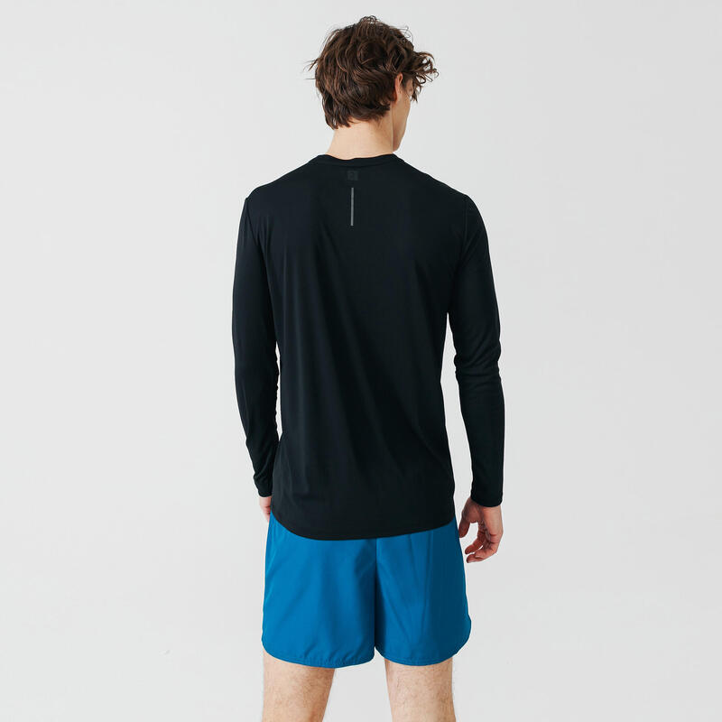 Men's Running Breathable Long-Sleeved T-shirt Sun Protect - black