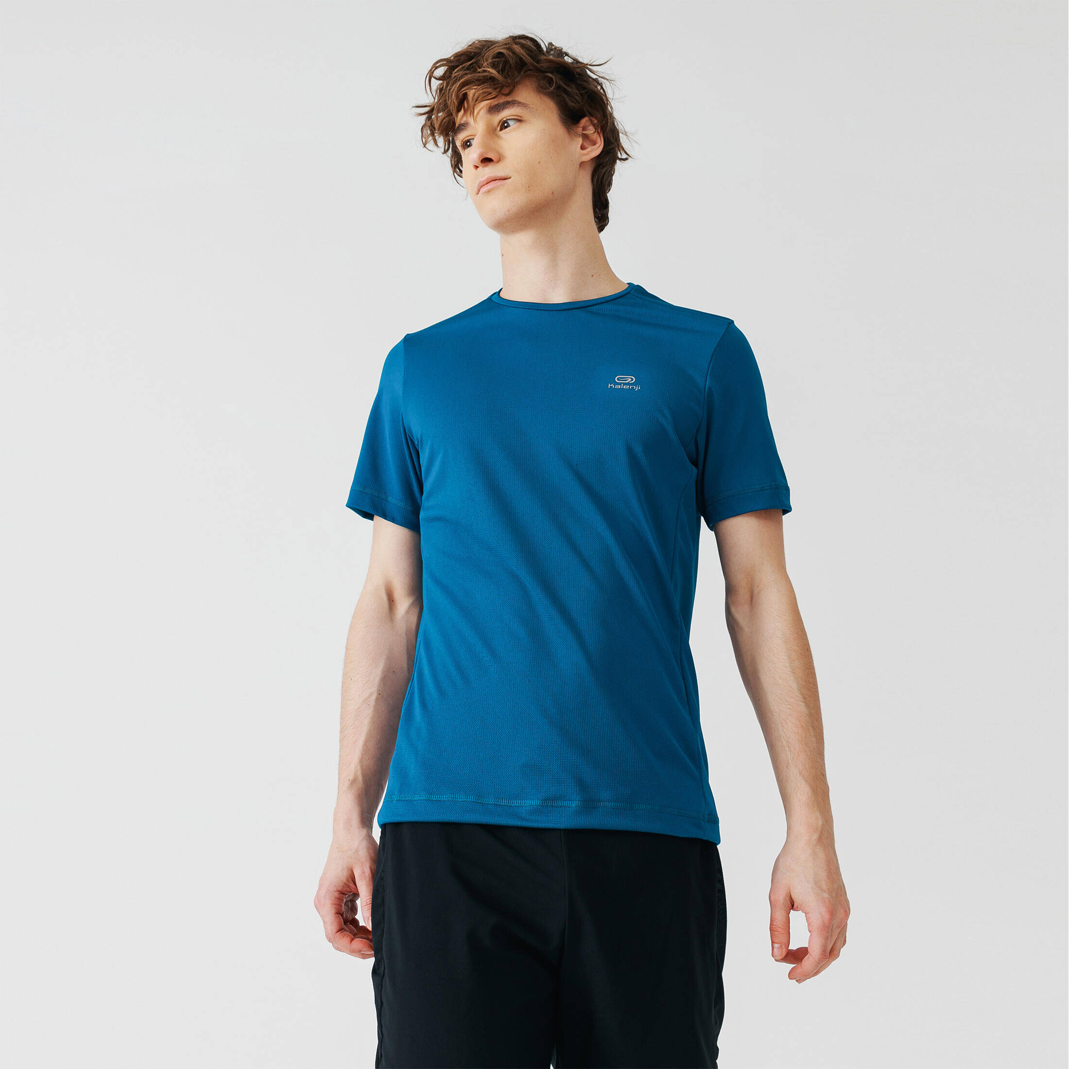 Men Running T-Shirt Breathable, Quick Dry, Kiprun 100 - Prussian Blue