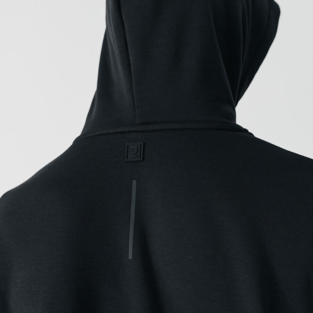 Men's warm running hoodie - Warm 500 - Black