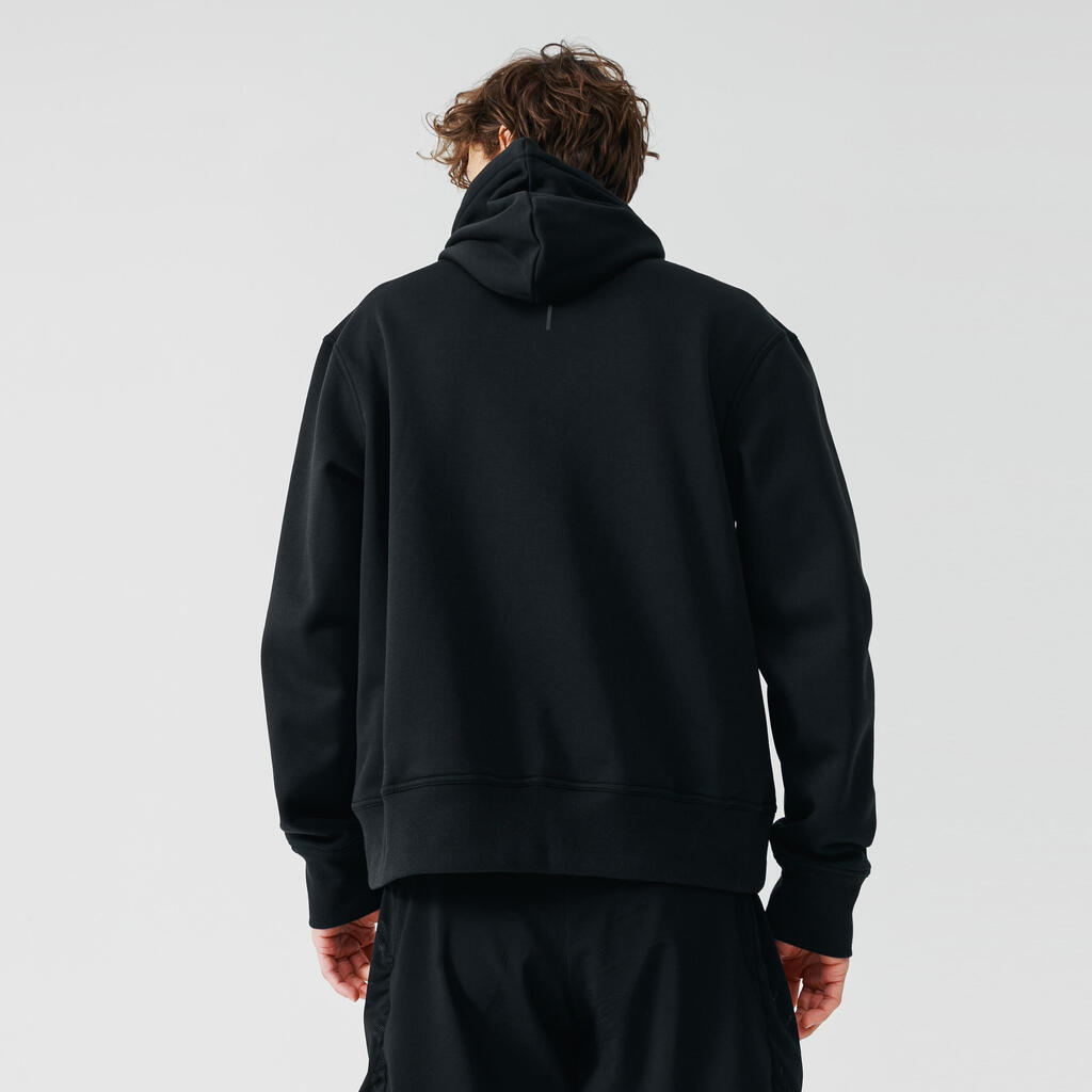 Men's warm running hoodie - Warm 500 - Black