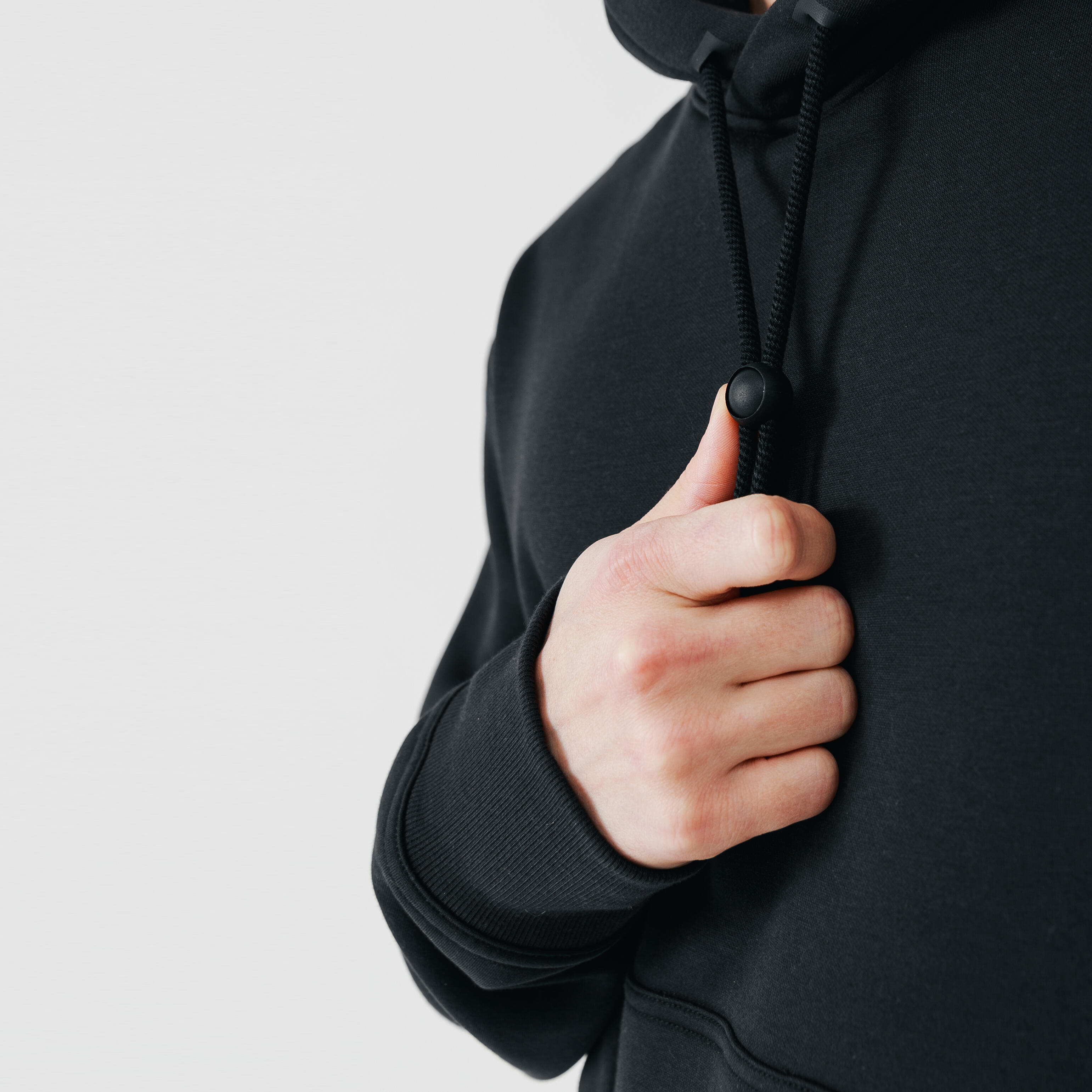 Men s warm running hoodie Warm 500 Black Decathlon