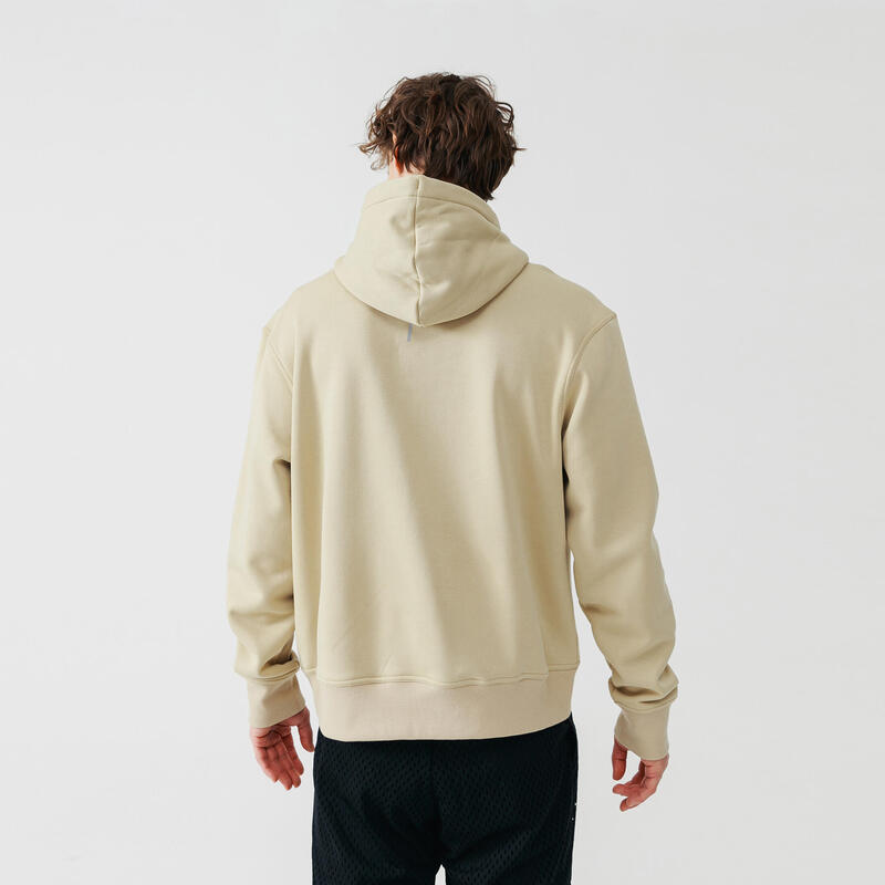 Sweat à capuche running chaud homme - Warm 500 Beige