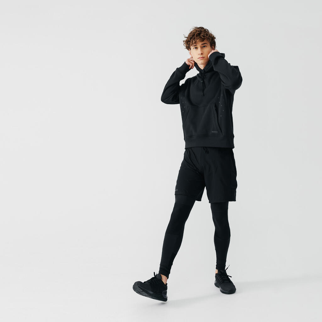 Kalenji Warm+ Men's Running Hoodie Sweatshirt - black