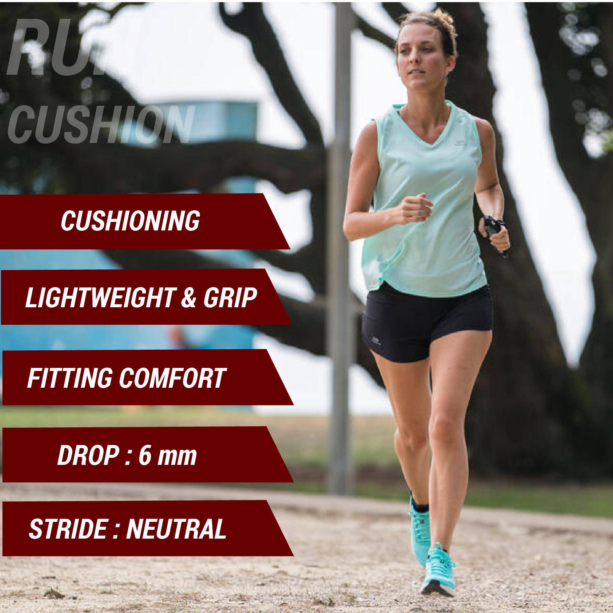 RUN CUSHION Comfortale Lite Antislip Women Running Shoes Turquoise Green -  3
