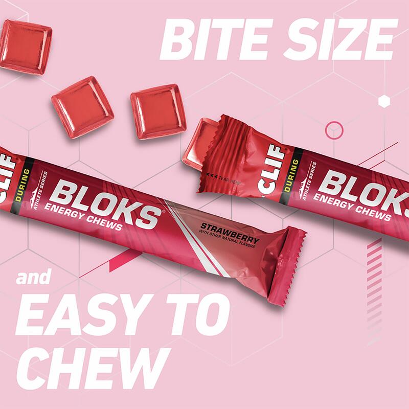 Energy-Kaubonbon CLIF SHOT BLOKS (60 g) Erdbeere