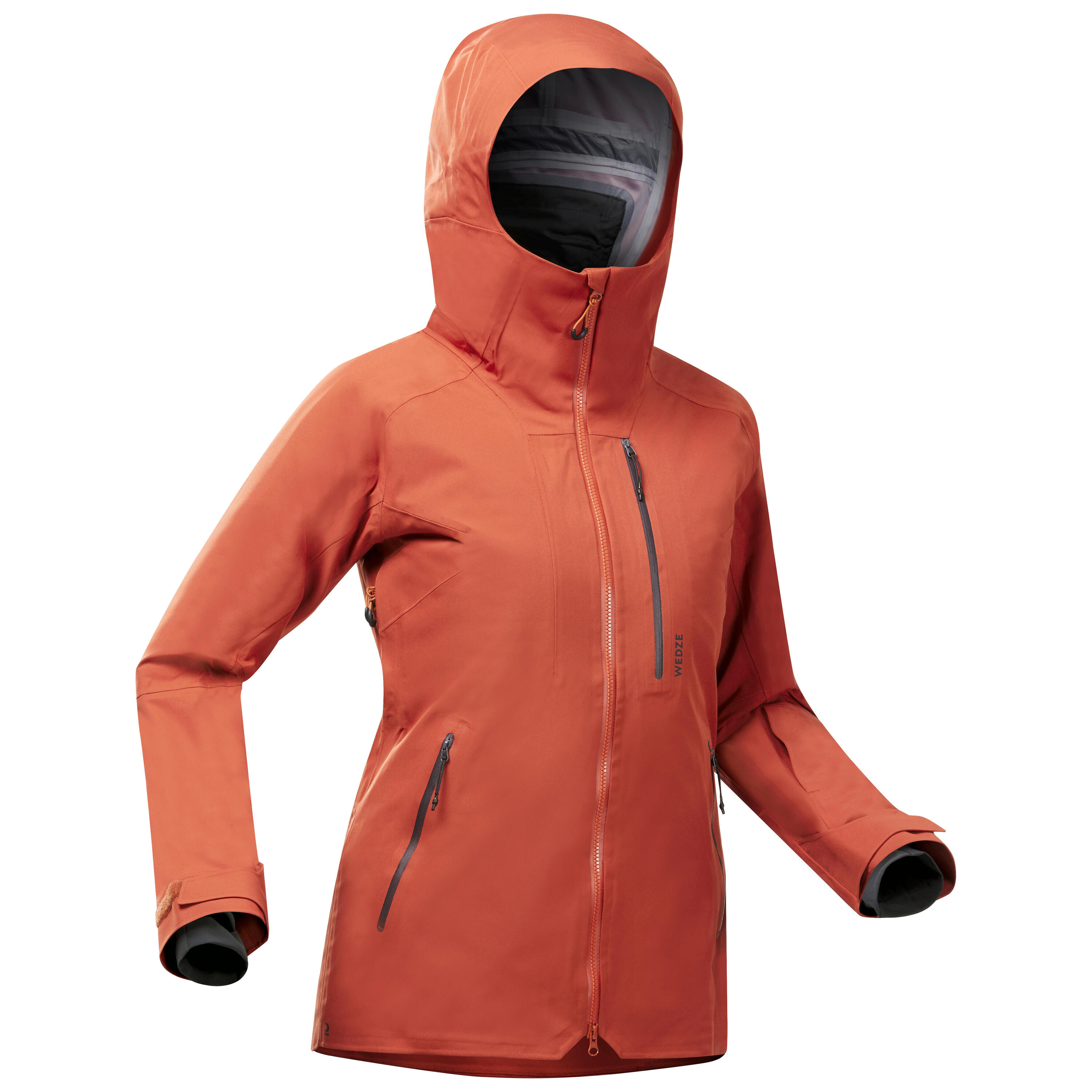 WEDZE WOMEN'S SKI JACKET FR500 - TERRACOTTA