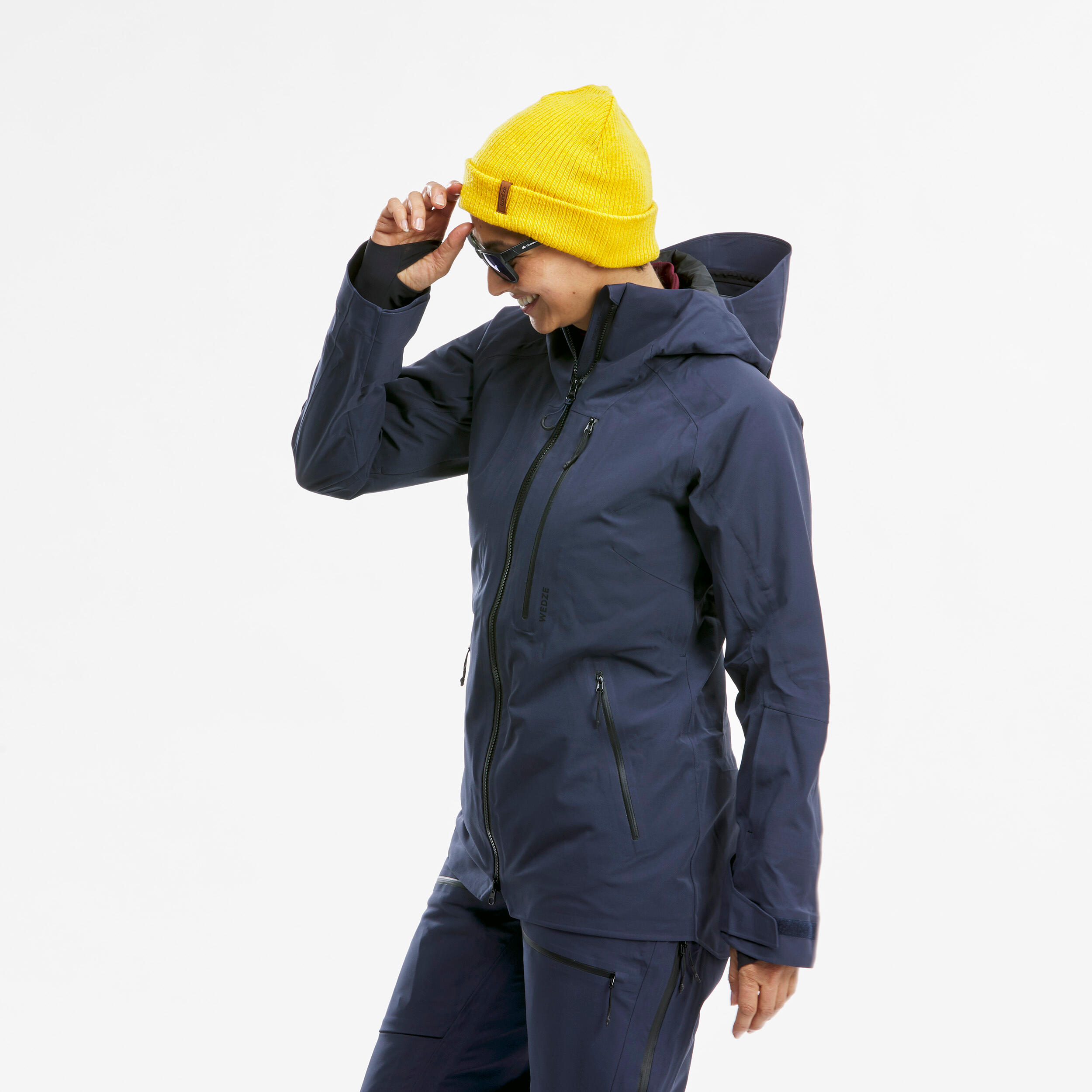 Chaqueta de esquí y nieve impermeable mujer Wedze FR 500 azul marino 4/18