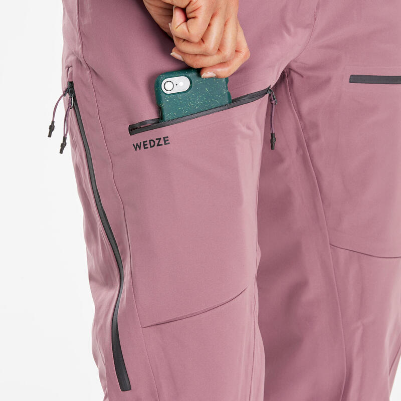 Pantalón de esquí y nieve impermeable Mujer Wedze FR500 Rosa