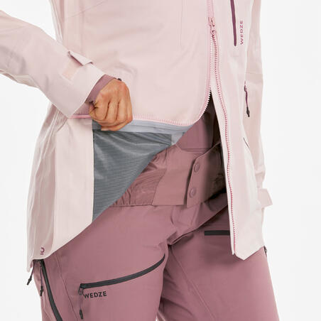 Куртка лижна жіноча FR500 для фрирайду рожева