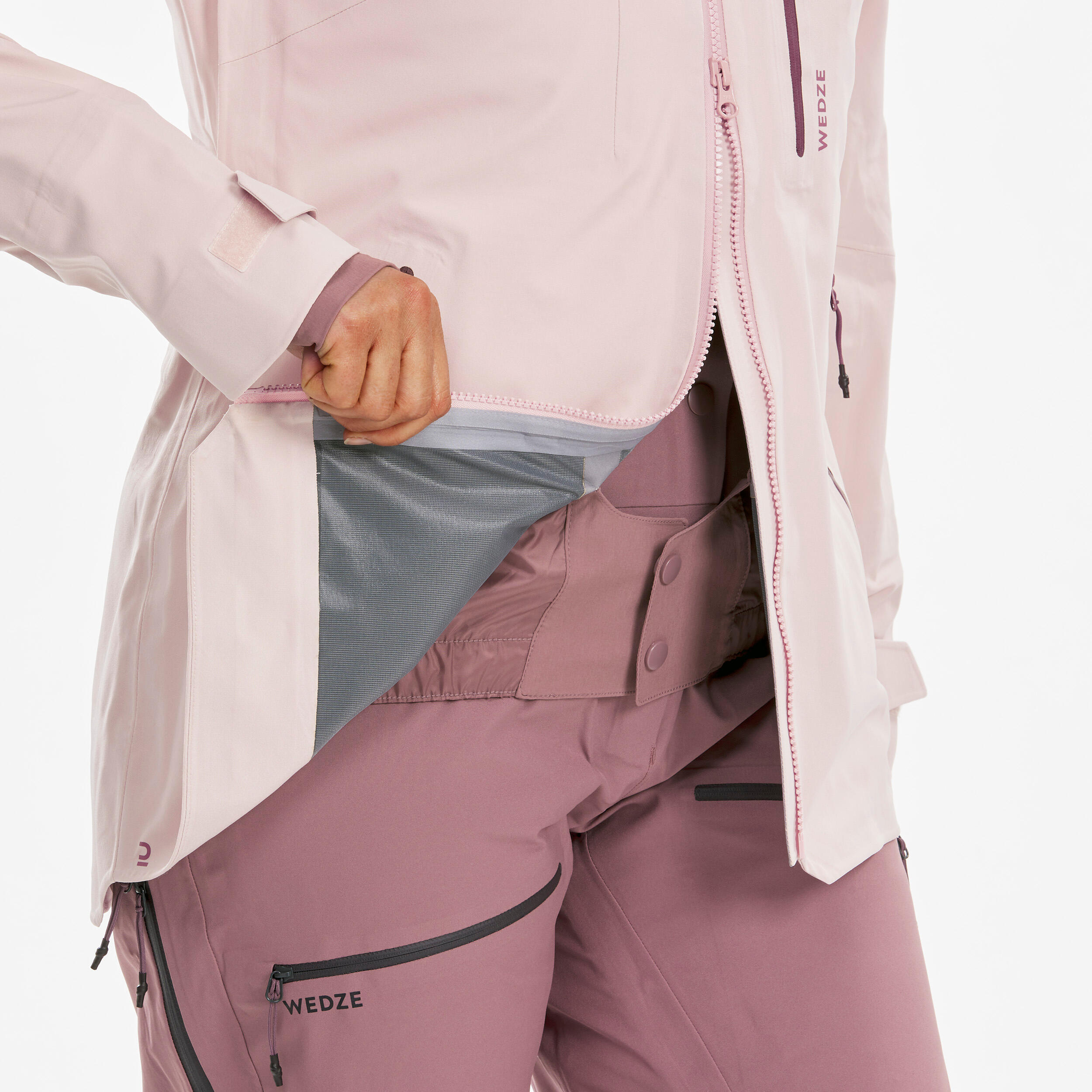 WOMEN’S SKI JACKET FR 500 - PINK 12/19