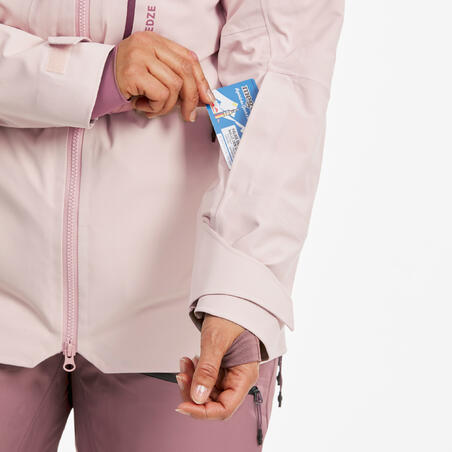 Куртка лижна жіноча FR500 для фрирайду рожева