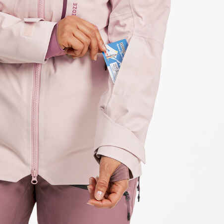 WOMEN’S SKI JACKET FR 500 - PINK