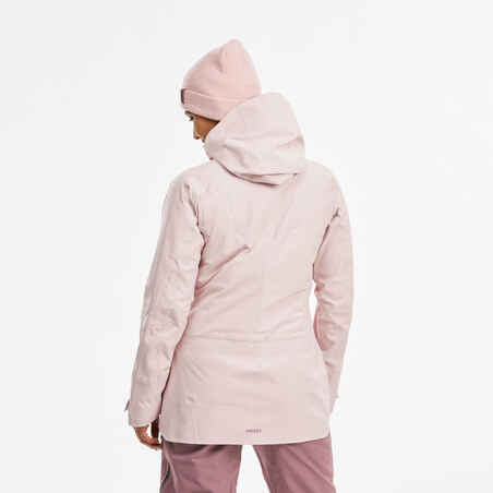 Chaqueta de esquí y nieve impermeable mujer Wedze FR 500 rosa claro