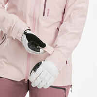 Chaqueta de esquí y nieve impermeable mujer Wedze FR 500 rosa claro