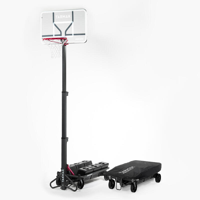 Panier de basket sur pied pliable réglable de 2,40m à 3,05m - B500 Easy Box Gris