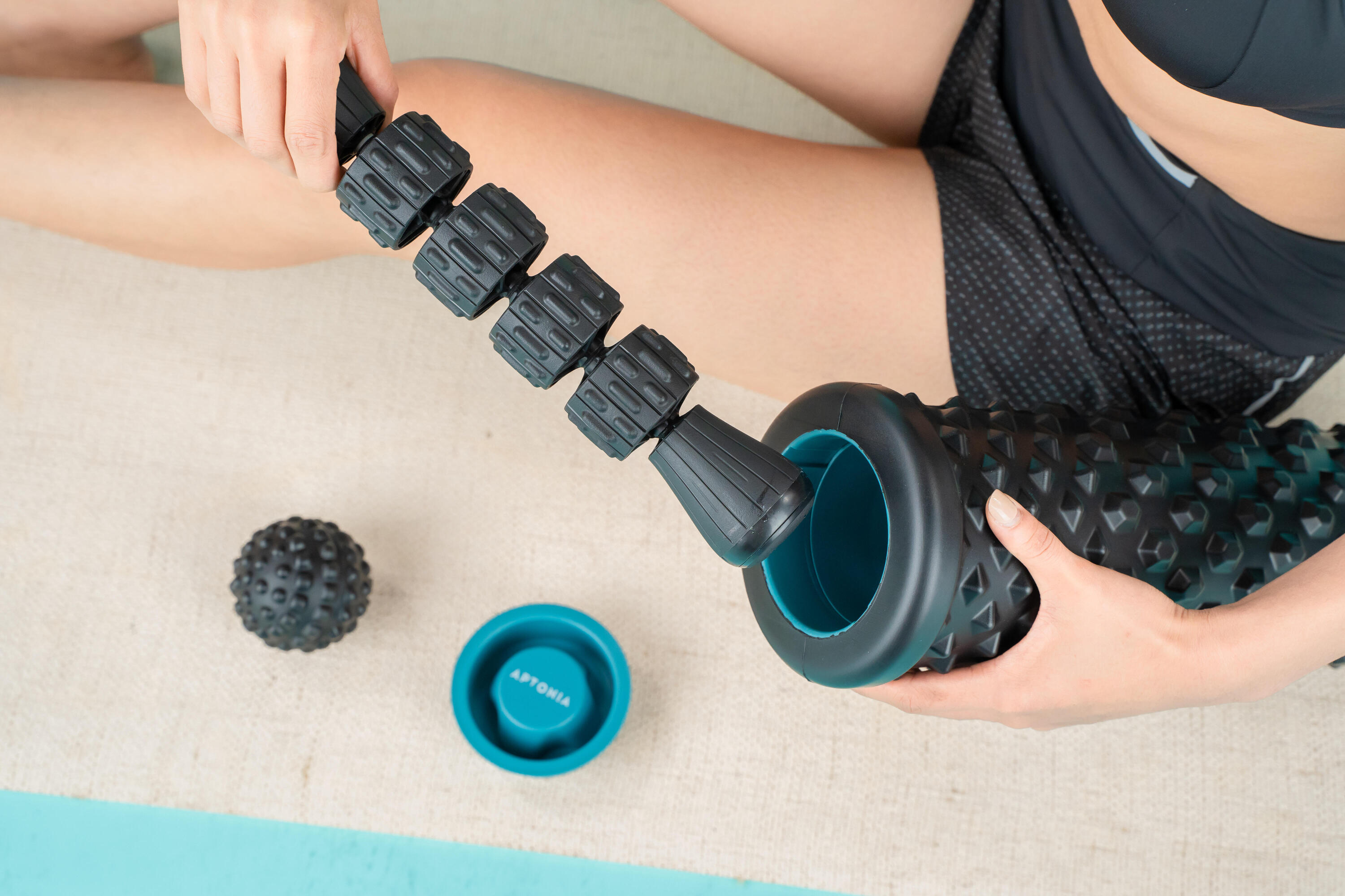 Ensemble de massage : rouleau, balle et bâton de massage 15/18