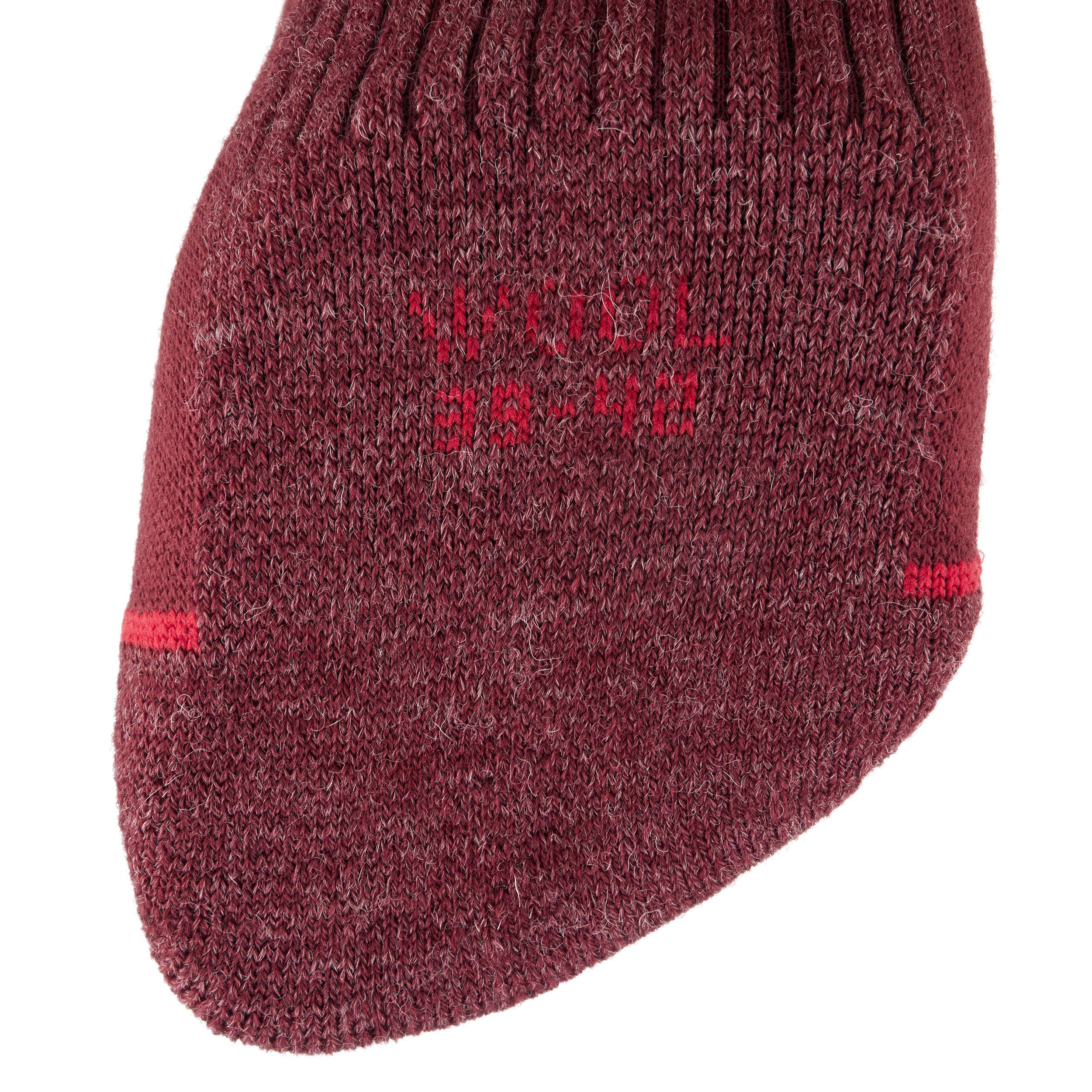 ADULT SKI AND SNOWBOARD SOCKS - 100 - MOUNTAIN BURGUNDY 6/6