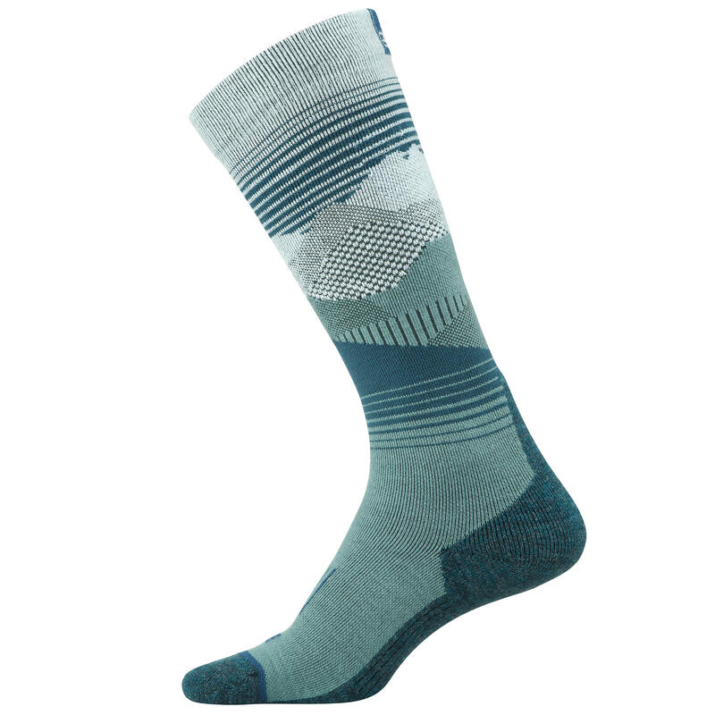 CHAUSSETTES DE SKI ET SNOWBOARD ADULTE - 100 - MONTAGNE VERT