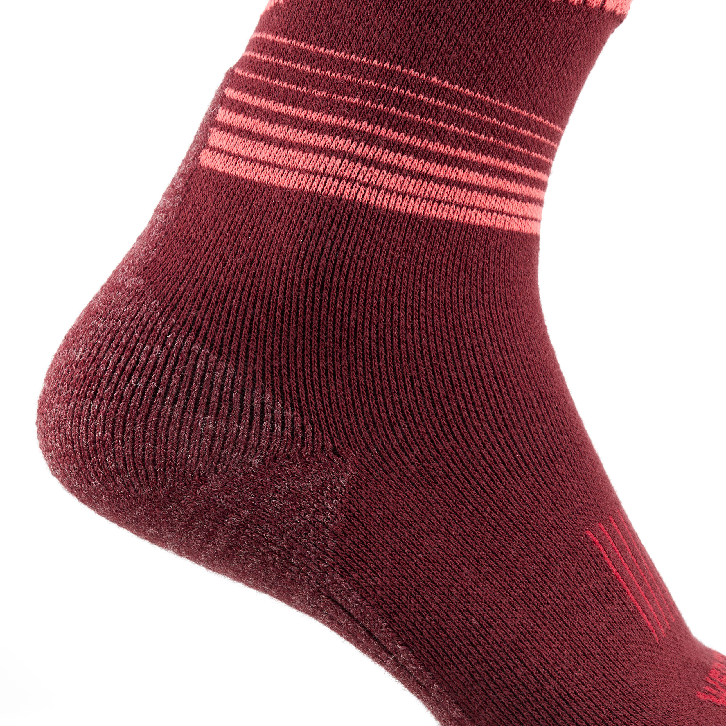 ADULT SKI AND SNOWBOARD SOCKS - 100 - MOUNTAIN BURGUNDY 4/6