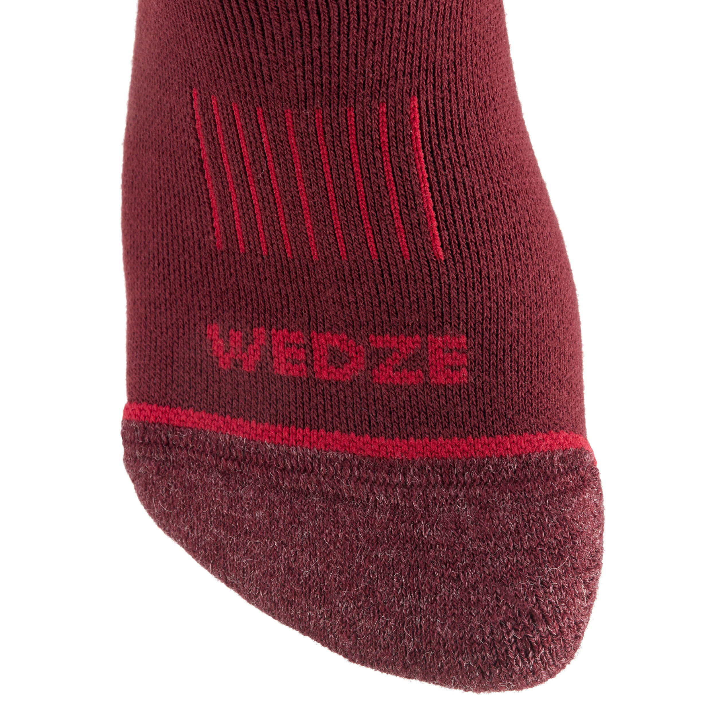 ADULT SKI AND SNOWBOARD SOCKS - 100 - MOUNTAIN BURGUNDY 5/6