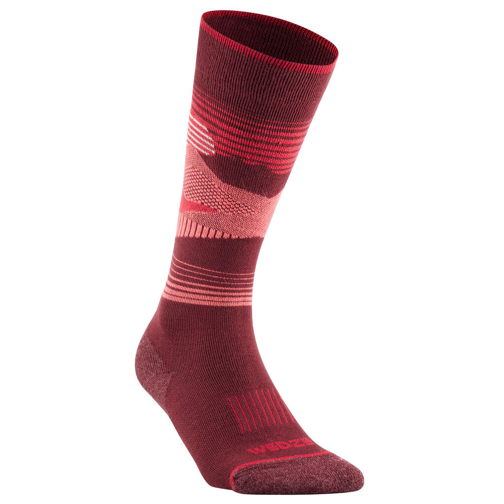 Adult ski and snowboard socks - 100 - mountain burgundy