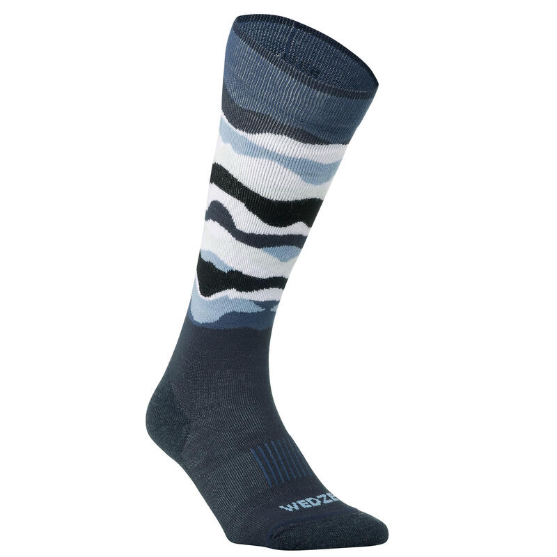 Lyžařské ponožky 100 šedé se vzorem 