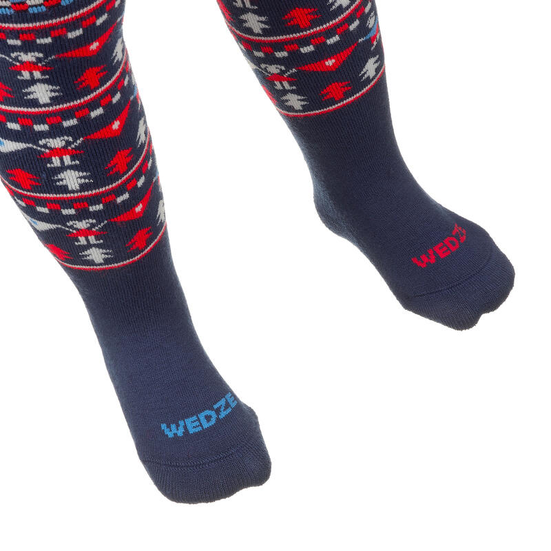 COLLANT - CHAUSSETTES DE SKI JUNIOR - BLEU