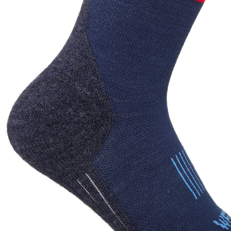 Dětské lyžařské ponožky 100 modré s motivem 