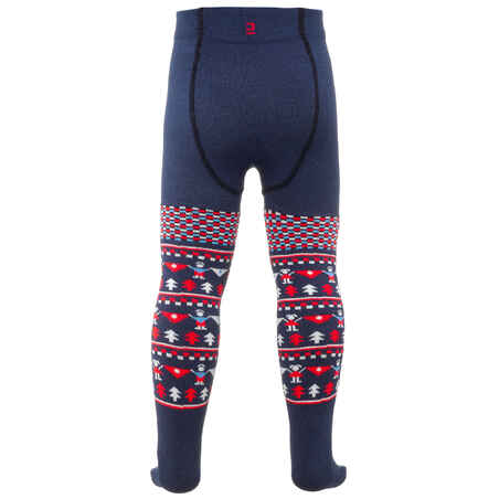 Kids' Ski Tights with Socks - blue