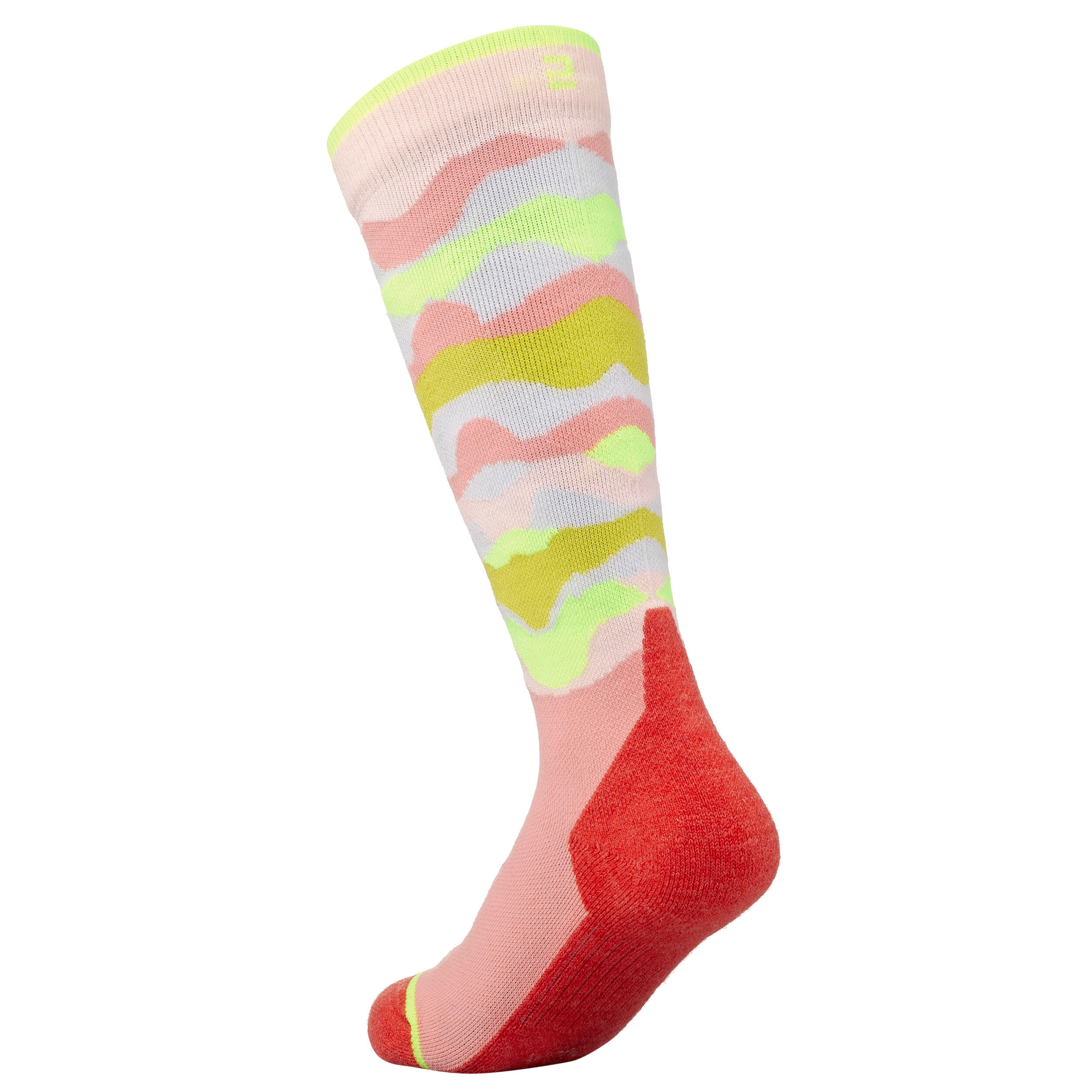CHAUSSETTES DE SKI JUNIOR - 100 - CAMO 
 ROSE 2/10