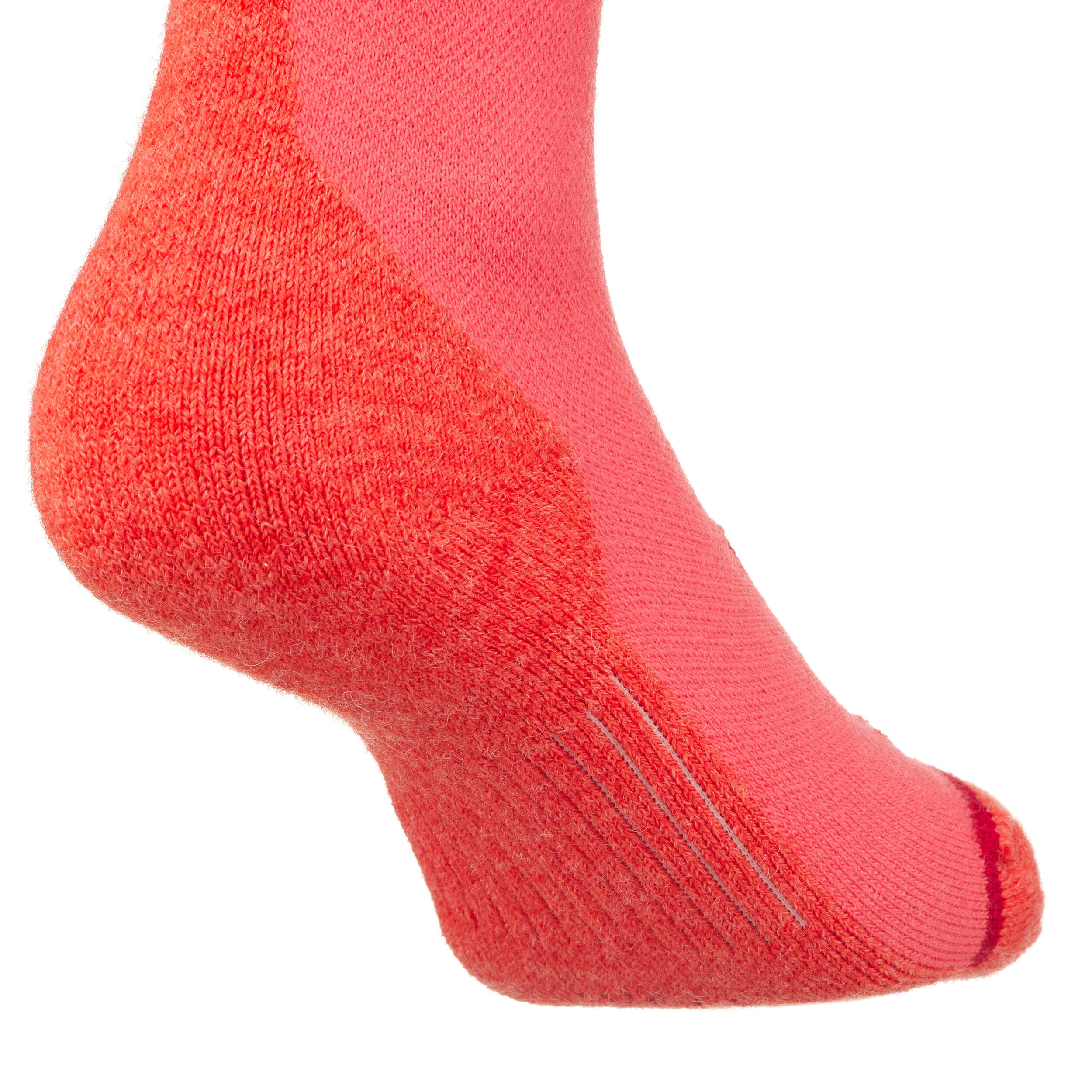 KIDS’ SKI SOCKS - 100 - CHRISTMAS PINK 6/8