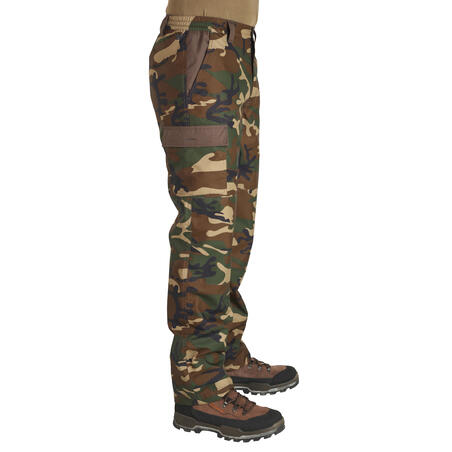 PANTALON CHASSE CHAUD IMPERMEABLE CAMO 100