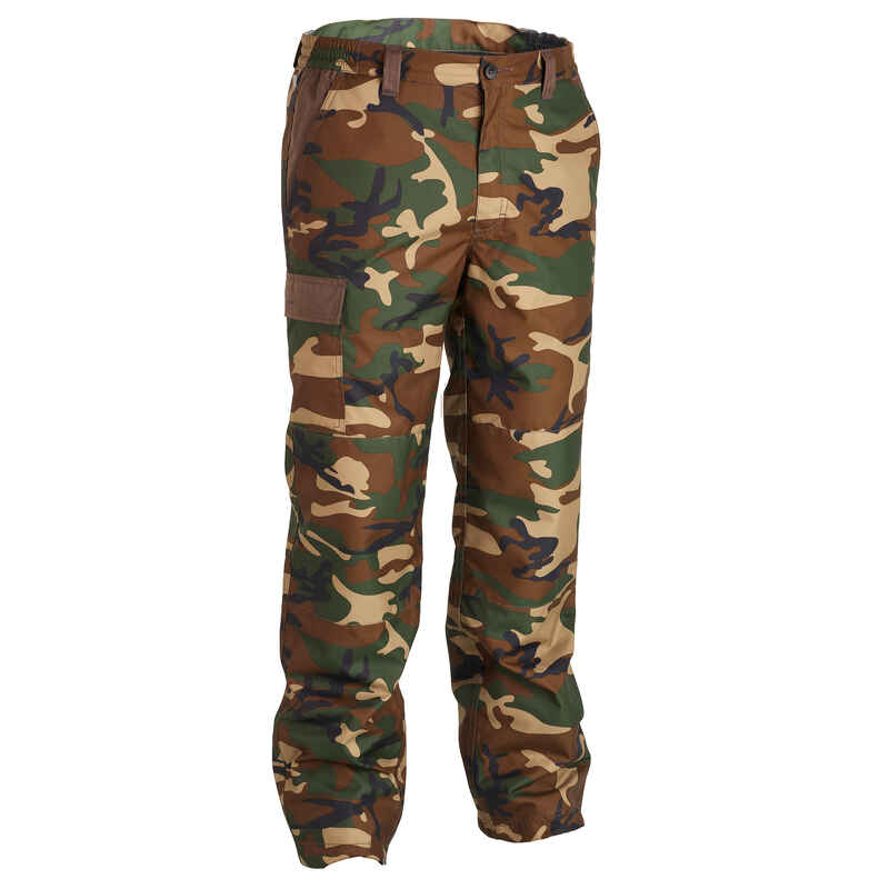 WARM WATERPROOF HUNTING TROUSERS 100 - CAMO