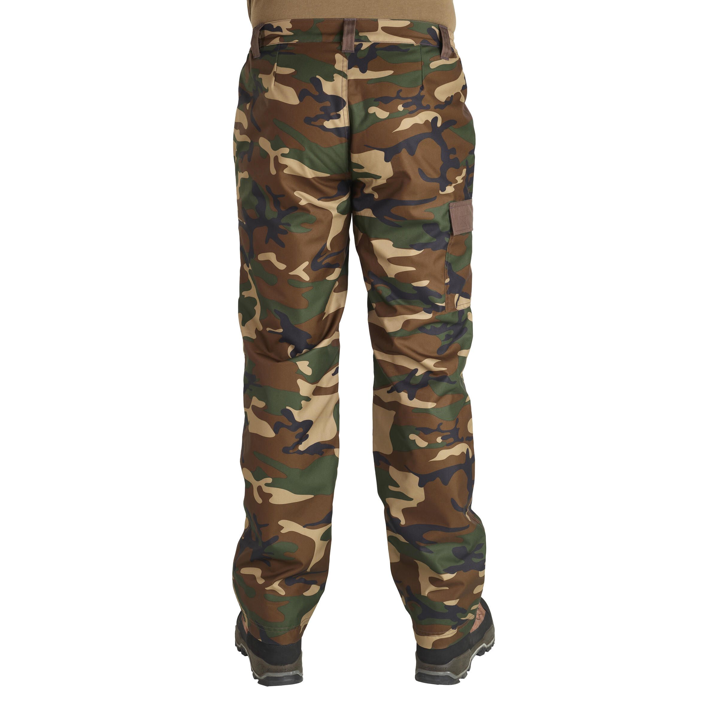 WARM WATERPROOF HUNTING TROUSERS 100 - CAMO - Decathlon