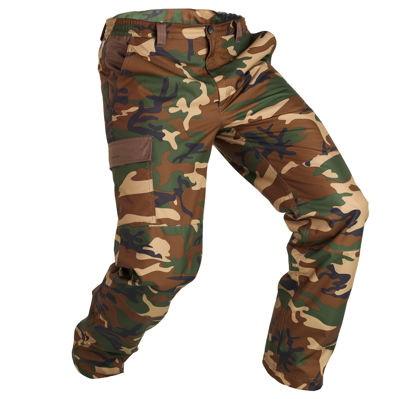 Pantacourt homme cargo multi-poches camouflage militaire couleur unie de sport large taille