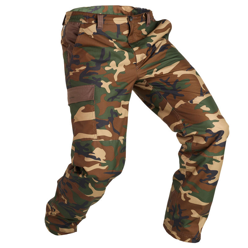 Warme waterdichte jachtbroek 100 camouflage