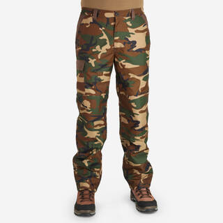 Men Waterproof Warm Cargo Trousers Pants Army Military Camo Print 100 - Khaki