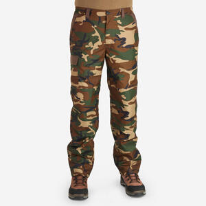 Pantalón Caza Solognac 100 Adulto Camuflaje Cálido Impermeable