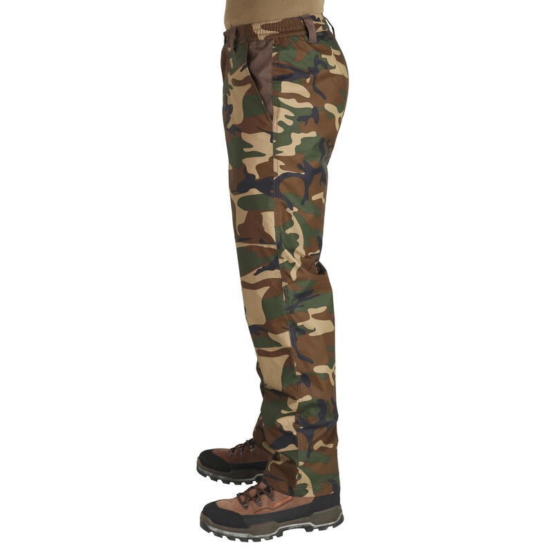 Warme waterdichte jachtbroek 100 camouflage