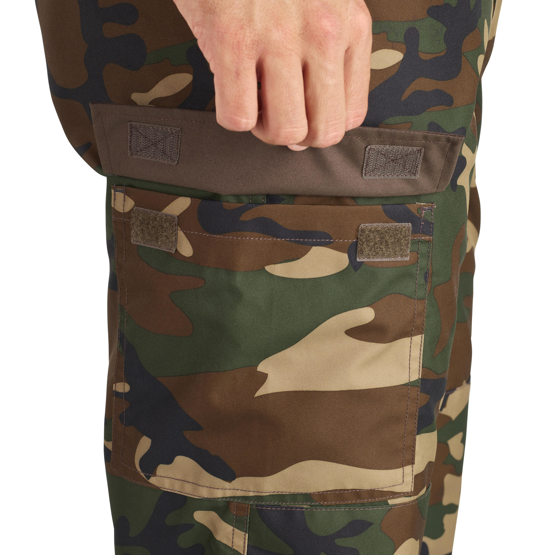 WARM WATERPROOF HUNTING TROUSERS 100 - CAMO - Decathlon