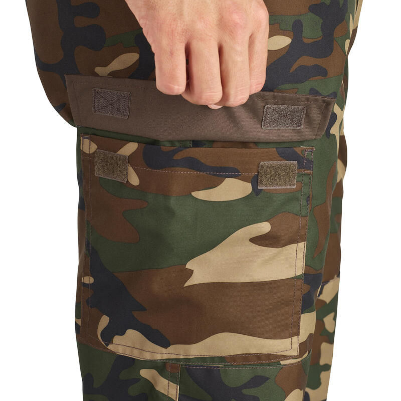 Warme waterdichte jachtbroek 100 camouflage