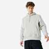 Men's warm running hoodie - Warm 500 - Light beige