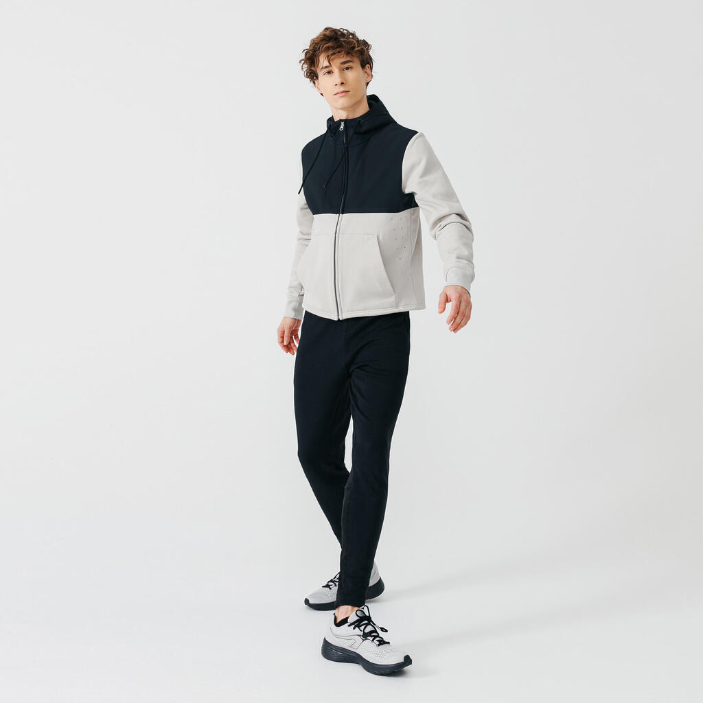 Kalenji Warm + Men's Running Hoodie - string beige