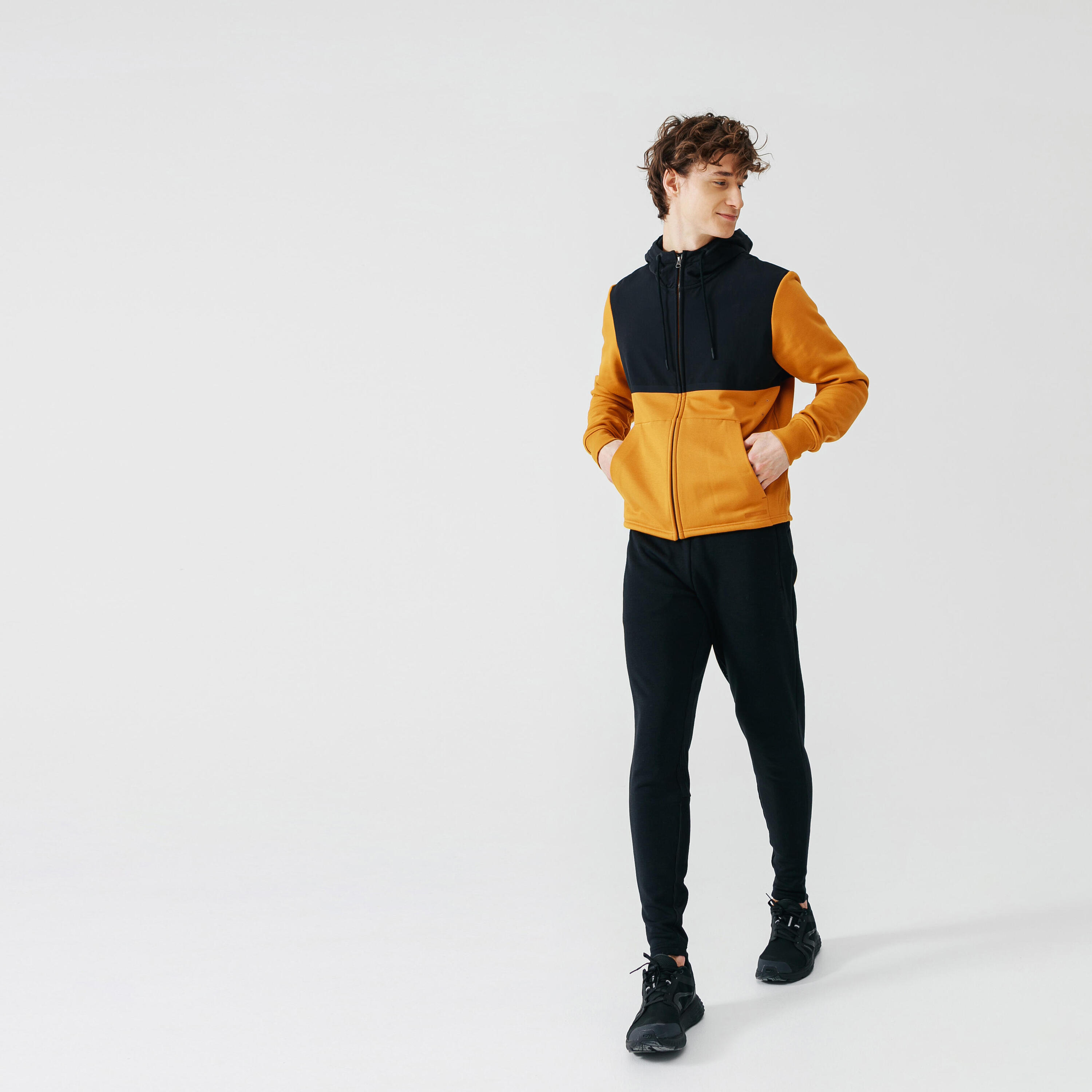 Kalenji Warm+ Men's Running Hoodie - brown ochre 10/13