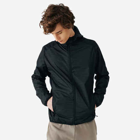 Rompevientos de  Running	para hombre Kalenji run rain impermeable negro