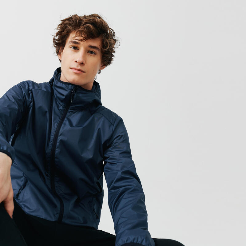 Kalenji Run Rain Men's Running Wind and Rain Jacket pebble grey