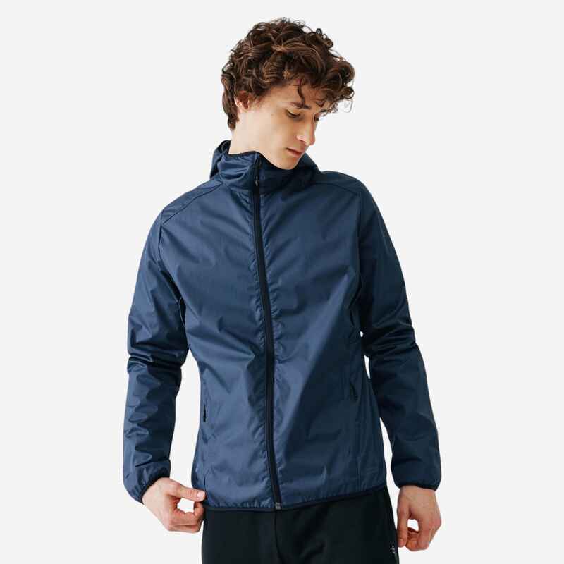 Kalenji Run Rain Men's Running Wind and Rain Jacket slate blue